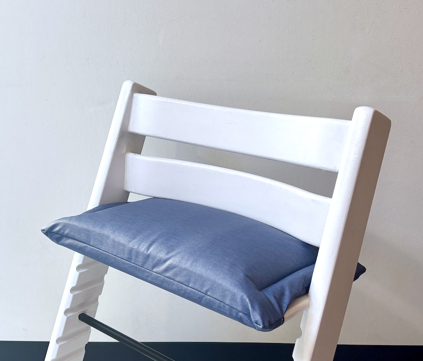 Gecoat zitkussen jeansblue voor tripp trapp kinderstoel