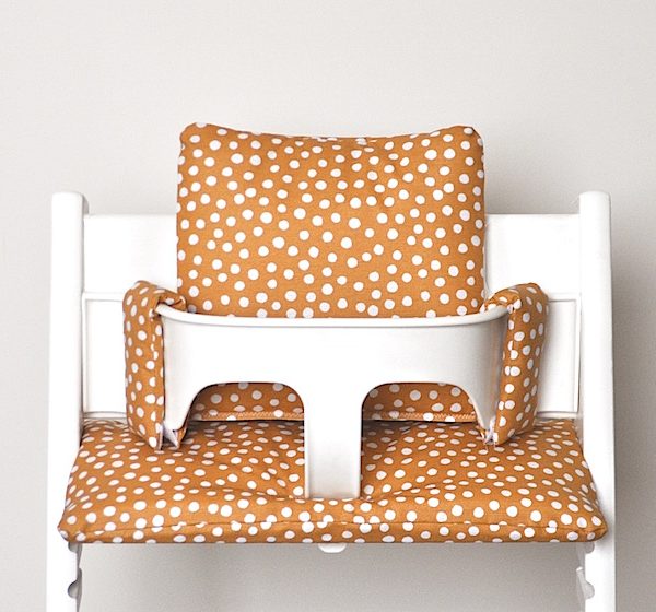 Dots okergeel gecoate kussenset voor tripp trapp