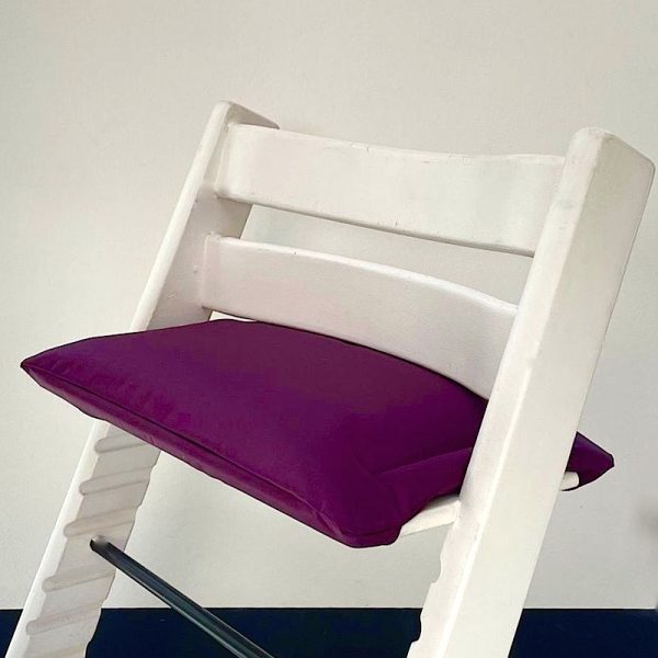 Gecoate Aubergine zitkussen voor stokke tripp trapp stoel
