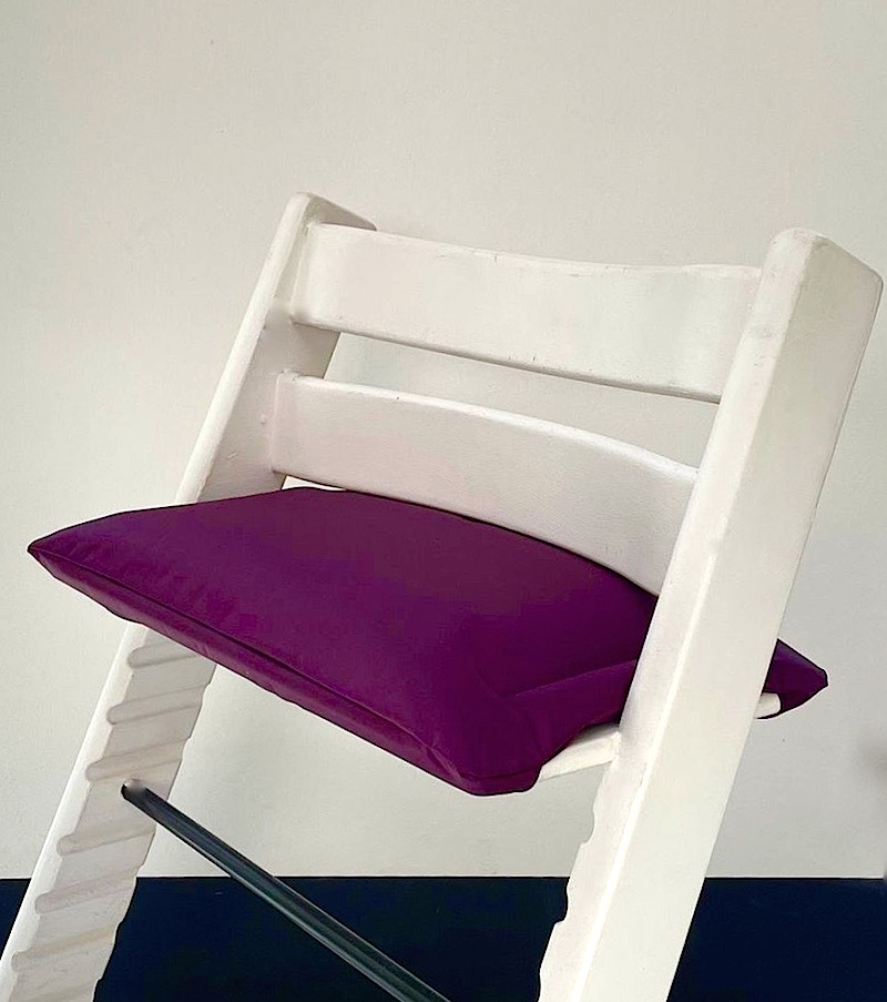 Gecoate Aubergine zitkussen voor stokke tripp trapp stoel