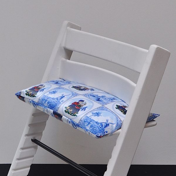 Retro Holland gecoat zitkussen voor tripp trapp stoel