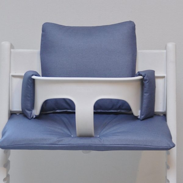 Gecoate stoelverkleiner kussens voor tripp trapp kinderstoel 'jeans blue'