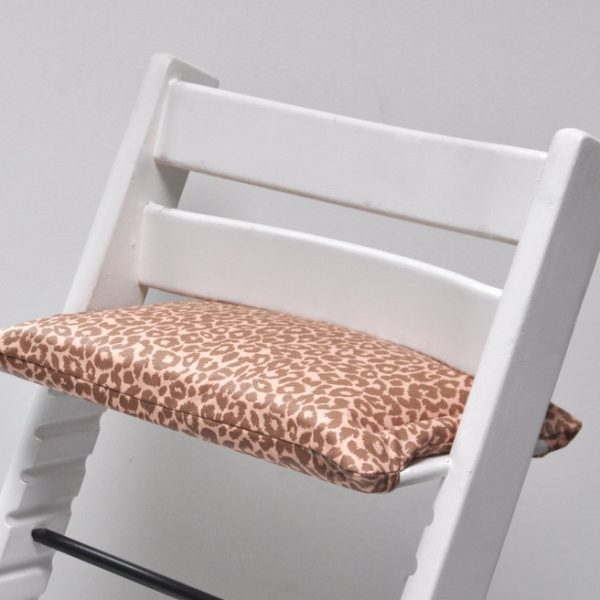 Cognac leopard gecoat zitkussen voor stokke tripp trapp kinderstoel
