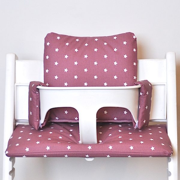 Gecoate vintage pink stars kussens voor tripp trapp stoel
