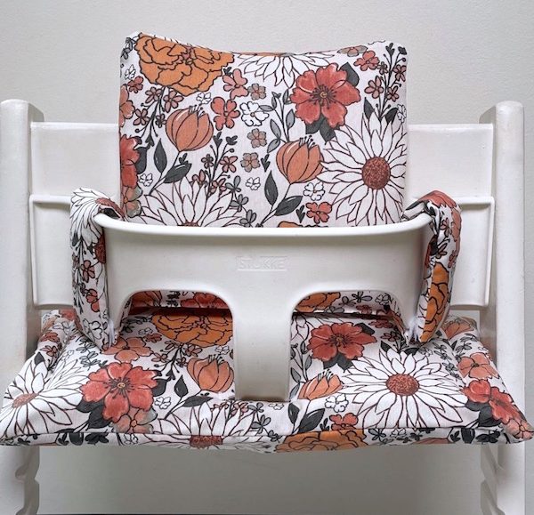 Gecoate retro flowers kussens voor de tripptrapp kinderstoel