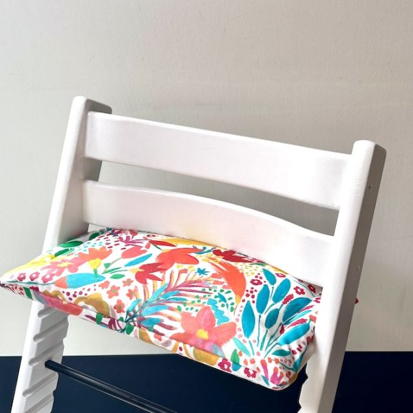 Flower art gecoat zitkussen voor de stokke tripp trapp stoel