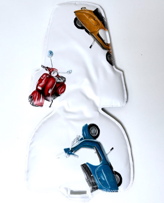 Retro Vespa inlay kussen voor bobike mini