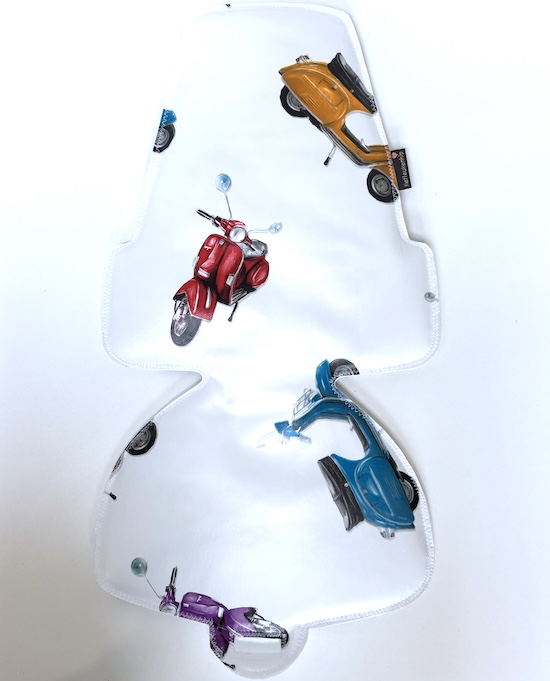 Retro Vespa inlay kussen voor bobike maxi